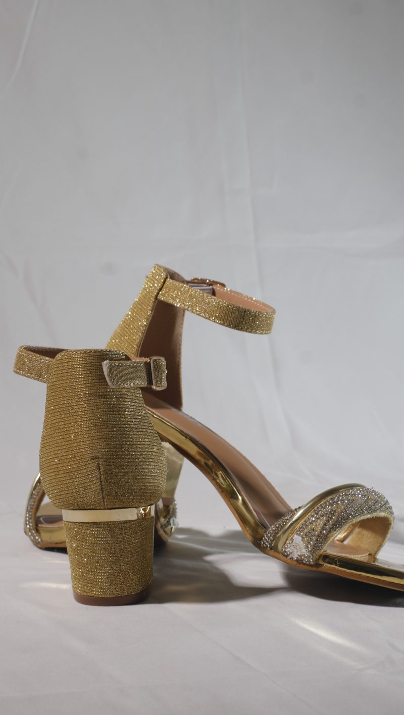 gold high heel sandals size 7