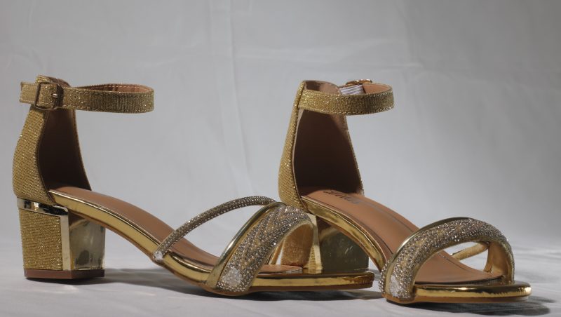 gold high heel sandals size 8
