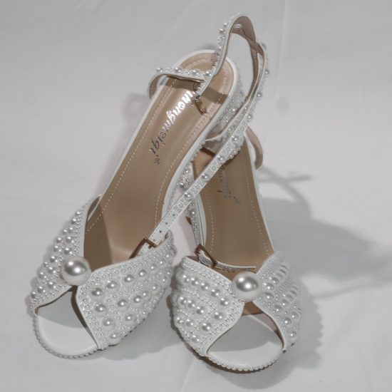 Peep toe block heel sandals from Tabasamu Bridals and Boutique wedding shop in Kenya